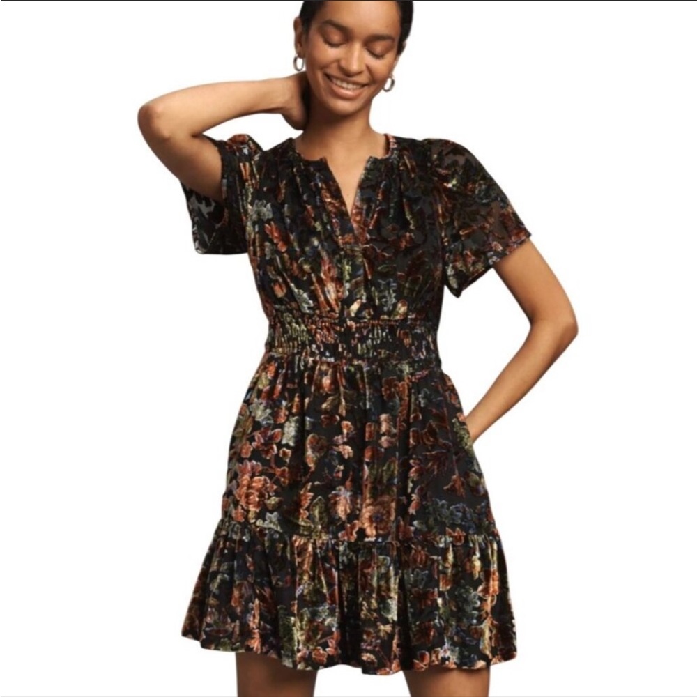 Anthropologie SOMERSET MINI DRESS: VELVET EDITION